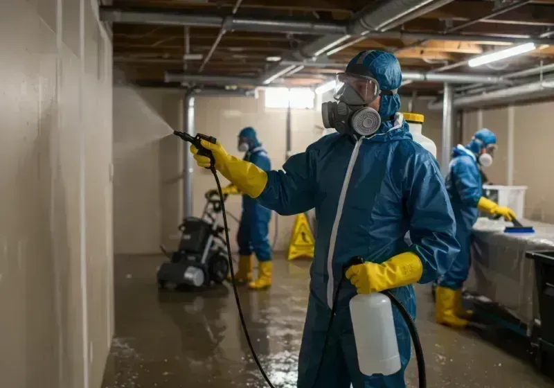 Basement Sanitization and Antimicrobial Treatment process in Solana Beach, CA